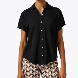 Elliott Lauren Classic Black Button-Down Shirt